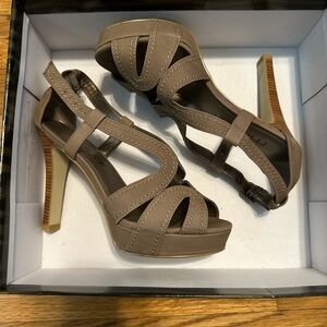 Elegant Taupe Strappy Heels